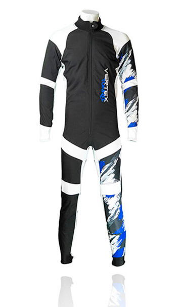 Skydiving jumpsuit Gripper suit with blue grippers and custom printing on suit 