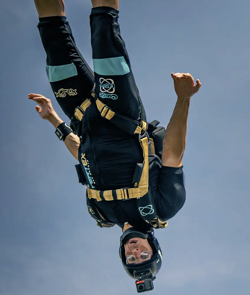 The FLEX Short freefly skydiving suit. Flexible and durable summer skydiving suit